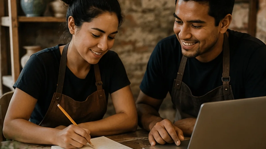 Emprendimiento local en Cancún con emprendedores mexicanos desarrollando un negocio artesanal