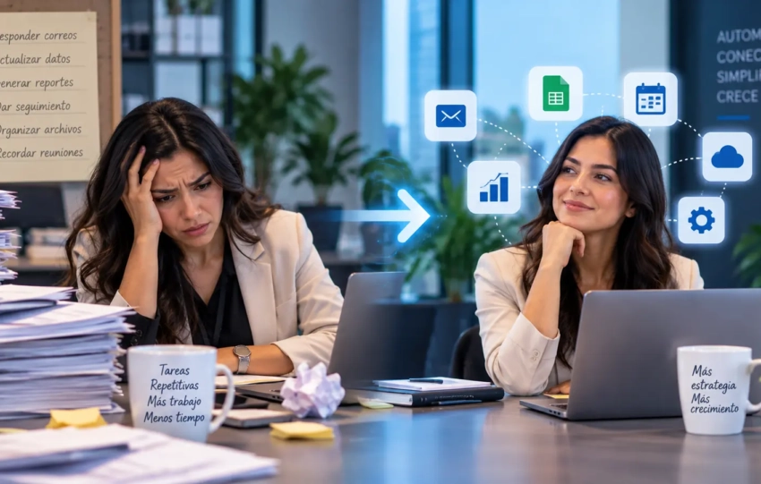 Automatización empresarial para reducir tareas manuales repetitivas