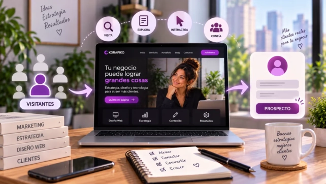 Proceso para convertir visitantes de una página web en prospectos y clientes potenciales