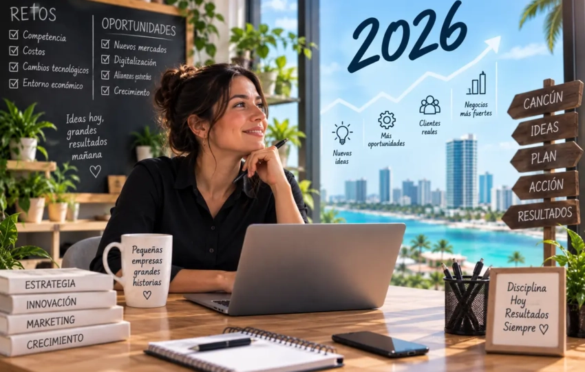 Emprendedora analizando los retos y oportunidades para las PyMEs en 2026